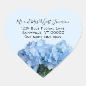 Blue Heaven Floral Heart Shaped Address Siegel Herz-Aufkleber (Vorderseite)