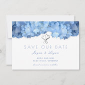 Blue Heaven Floral Rettete unsere Date Hearcard Save The Date (Vorderseite)