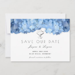 Blue Heaven Floral Rettete unsere Date Hearcard Save The Date