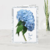 Blue Heaven Hydrangea auf Steppe Danke Note Card (Vorderseite)