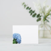 Blue Heaven Hydrangea Blume Blank White Platzkarte (Stehend Vorderseite)