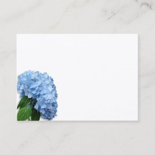 Blue Heaven Hydrangea Blume Blank White Platzkarte (Vorderseite)