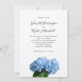 Blue Heaven Hydrangea Wedding Simple Lässig Einladung (Vorderseite)