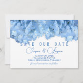 Blue Heaven Modern Floral Save the Date Card (Vorderseite)