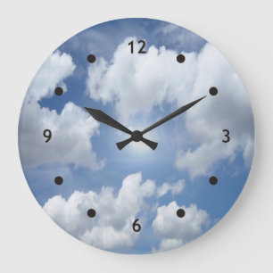Blue Heaven Wolken + Ihre Ideen Große Wanduhr