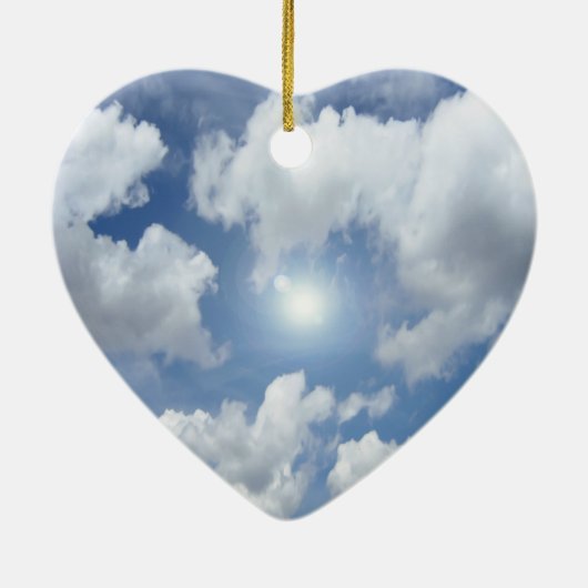 Blue Heaven Wolken + Ihre Ideen Keramik Ornament (Hinten)