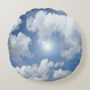 Blue Heaven Wolken + Ihre Ideen Rundes Kissen