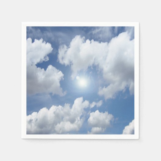 Blue Heaven Wolken + Ihre Ideen Serviette (Vorderseite)