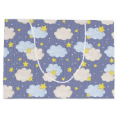  Blue Heavenly Stars And Clouds  Große Geschenktüte (Rückseite)