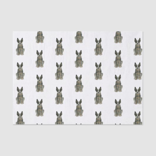 Blue Heeler ACD Cattle Dog Art Watercolor Pet Seidenpapier (Vorderseite)