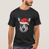 Blue Heeler Australian Cattle Dog Christmas Santa T-Shirt (Vorderseite)