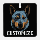 Blue Heeler Australian Cattle Dog Individuelle Nam Ornament Aus Metall (Vorderseite)