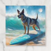 Blue Heeler Beach Surfanstrich Geschenkanhänger (Rückseite)