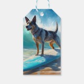 Blue Heeler Beach Surfanstrich Geschenkanhänger (Rückseite)