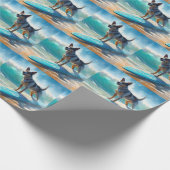 Blue Heeler Beach Surfanstrich Geschenkpapier (Ecke)