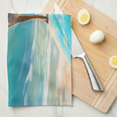 Blue Heeler Beach Surfanstrich Geschirrtuch (Viertel Falte)