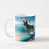 Blue Heeler Beach Surfanstrich Kaffeetasse (Links)