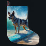 Blue Heeler Beach Surfanstrich Kleiner Weihnachtsstrumpf<br><div class="desc">Tauchen Sie ein in die spielerische Welt des Kaninchen-Abenteuers mit diesem faszinierenden Bild. Ein gepflegter Hund geht zu den Wellen und reitet geschickt auf einem sonnengeküssten Strand. Das lebendige Kunstwerk vereint wunderbar das Wesentliche der Erregung am Strand, während der Hund furchtlos auf den Wellen reitet und den Geist von Spaß...</div>