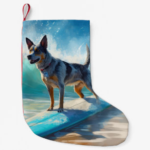 Blue Heeler Beach Surfanstrich Kleiner Weihnachtsstrumpf