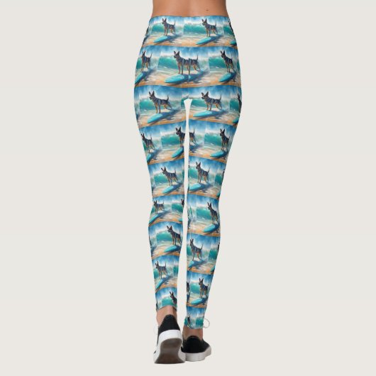 Blue Heeler Beach Surfanstrich Leggings (Rückseite)