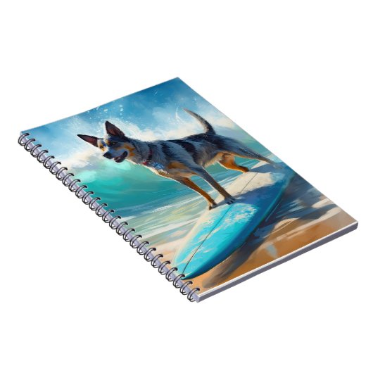 Blue Heeler Beach Surfanstrich Notizblock (Rechte Seite)
