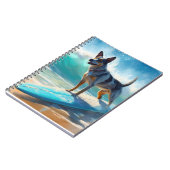 Blue Heeler Beach Surfanstrich Notizblock (Linke Seite)