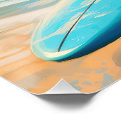Blue Heeler Beach Surfanstrich Poster (Ecke)