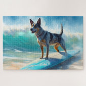 Blue Heeler Beach Surfanstrich Puzzle (Horizontal)