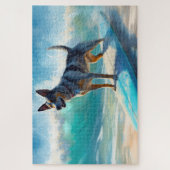 Blue Heeler Beach Surfanstrich Puzzle (Vertikal)