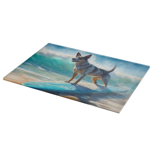 Blue Heeler Beach Surfanstrich Schneidebrett (Ecke)