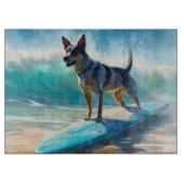 Blue Heeler Beach Surfanstrich Schneidebrett (Vorderseite)