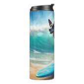 Blue Heeler Beach Surfanstrich Thermosbecher (Nach links gedreht)