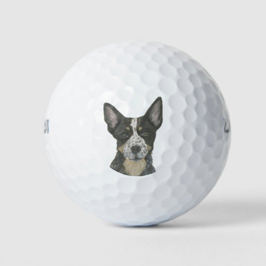 Blue Heeler Cattledog Golfball (Vorderseite)