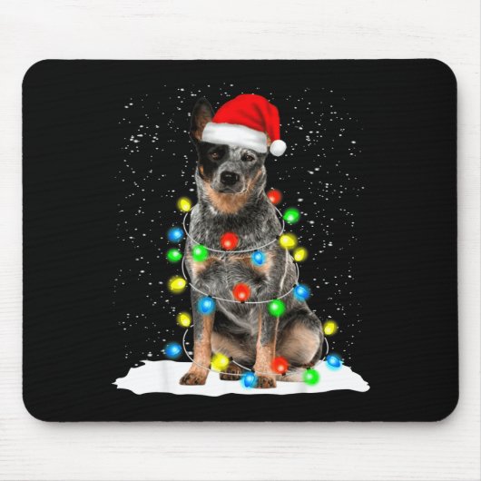 Blue Heeler Christmas Light Funny Gift For Dog Lov Mousepad (Vorne)