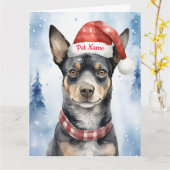Blue Heeler Christmas Personalisiert Karte (Gelbe Blume)