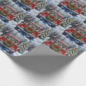 Blue Heeler Christmas Red Truck Holiday Geschenkpapier (Ecke)