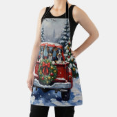 Blue Heeler Christmas Red Truck Holiday Schürze (InSitu)