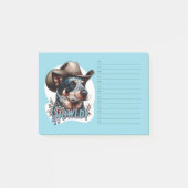 Blue Heeler Cowboy Dog Punny Howldy Cattle Dog Post-it Klebezettel (Vorderseite)