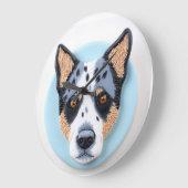 Blue Heeler Dog 3D Inspiriert Große Wanduhr (Winkel)