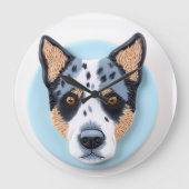Blue Heeler Dog 3D Inspiriert Große Wanduhr (Vorderseite)