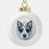 Blue Heeler Dog 3D Inspiriert Keramik Kugel-Ornament (Vorderseite)