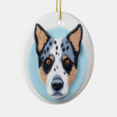 Blue Heeler Dog 3D Inspiriert Keramik Ornament (Rechts)