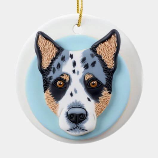 Blue Heeler Dog 3D Inspiriert Keramik Ornament (Vorne)