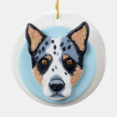 Blue Heeler Dog 3D Inspiriert Keramik Ornament (Hinten)