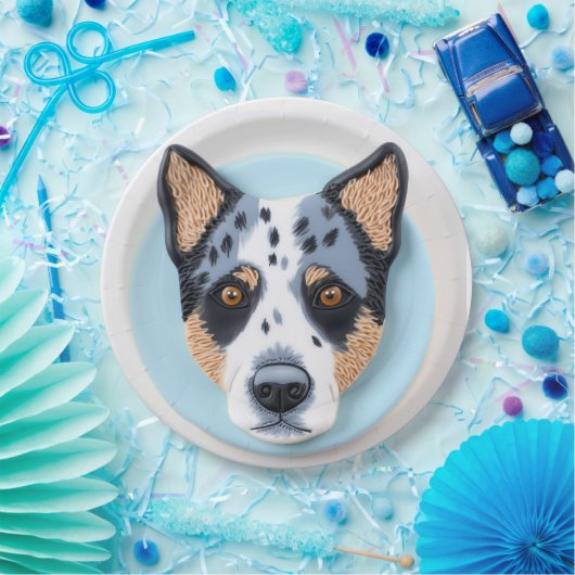Blue Heeler Dog 3D Inspiriert Pappteller (Party)
