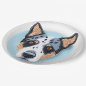 Blue Heeler Dog 3D Inspiriert Pappteller (Schrägansicht)