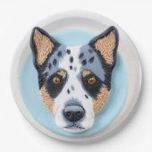Blue Heeler Dog 3D Inspiriert Pappteller (Vorderseite)