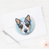 Blue Heeler Dog 3D Inspiriert Runder Aufkleber (Umschlag)