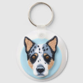 Blue Heeler Dog 3D Inspiriert Schlüsselanhänger (Vorderseite)