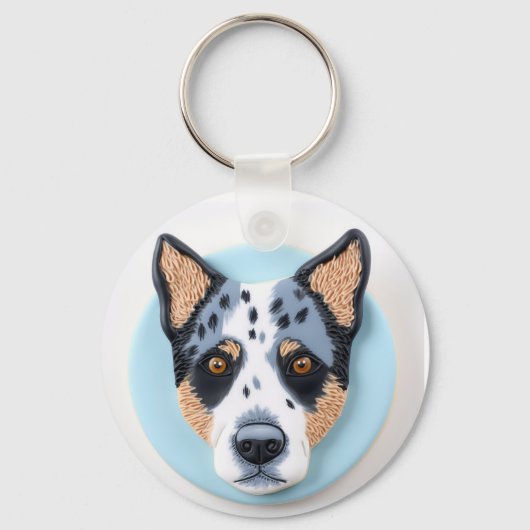 Blue Heeler Dog 3D Inspiriert Schlüsselanhänger (Vorderseite)